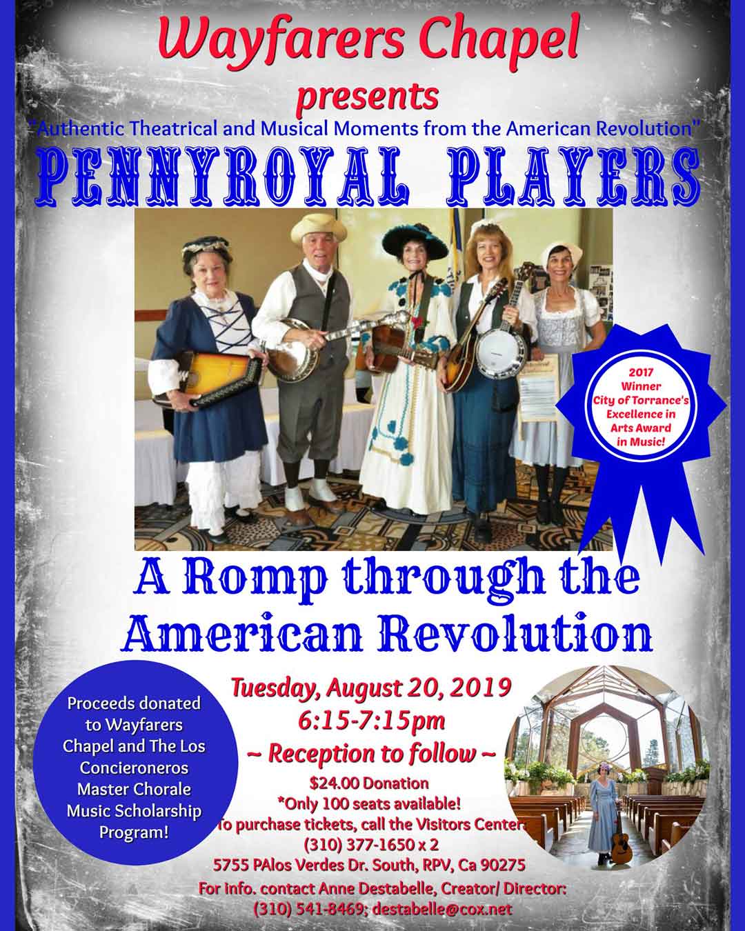 Aug 20 Pennyroyal Players - Wayfarers Chapel
