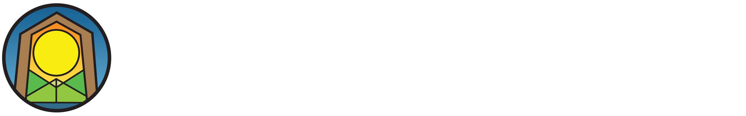Wayfarers Chapel logo horizontal white text