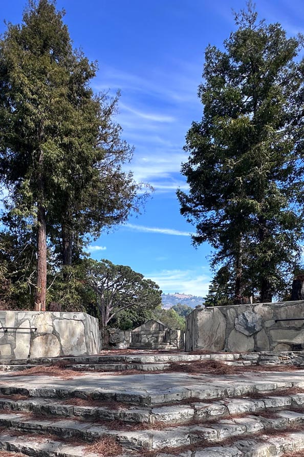 image of the Wayfarers Chapel campus after it was dismantled in 2024